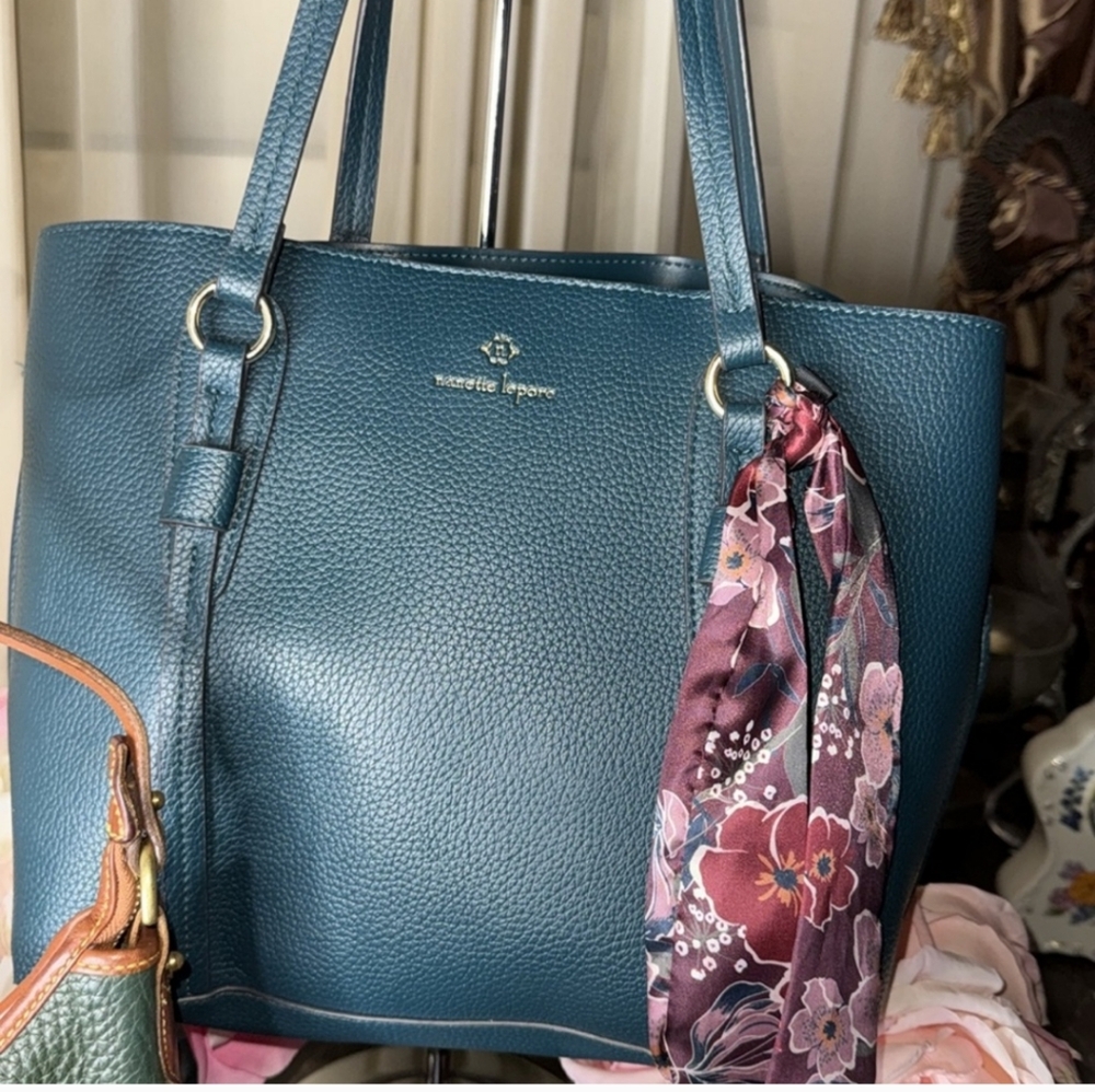 Nanette Lepore Women's Myles Double Handles Faux Pebbled Leather Work Tote Bag